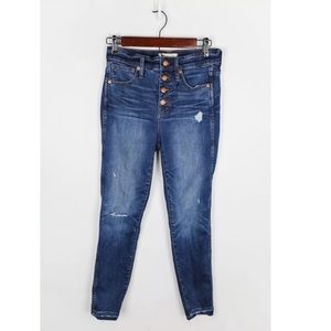 Madewell 10” high rise button front skinny jeans